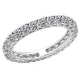 1.45 Carat (ctw) 18K White Gold Round Diamond Ladies Wedding Anniversary Band Stackable Eternity Ring 1 1/2 CT