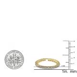 1.45 Carat (ctw) 18K Yellow Gold Round Diamond Ladies Wedding Anniversary Band Stackable Eternity Ring 1 1/2 CT