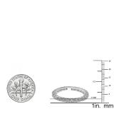 1.45 Carat (ctw) 18K White Gold Round Diamond Ladies Wedding Anniversary Band Stackable Eternity Ring 1 1/2 CT