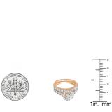 2.00 Carat (ctw) 14K Rose Gold Round Cut Diamond Ladies Bridal Halo Style Engagement Ring With Matching Wedding Band Set 2 CT