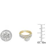 2.00 Carat (ctw) 18K Yellow Gold Round Cut Diamond Ladies Bridal Halo Style Engagement Ring With Matching Wedding Band Set 2 CT