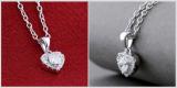 0.25 Carat (ctw) 10K White Gold Real Round Cut Diamond Ladies Heart Pendant 1/4 CT