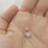 0.25 Carat (ctw) 10K White Gold Real Round Cut Diamond Ladies Heart Pendant 1/4 CT