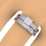 0.20 Carat (ctw) 10K White Gold Round Cut Diamond Men and Women's Micro Pave Engagement Ring Trio Bridal Set 1/5 CT