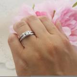 0.50 Carat (ctw) 14K White Gold Princess Cut Diamond Ladies 3 Stone Bridal Engagement Ring With Matching Wedding Band Set 1/2 CT