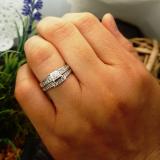 1.10 Carat (ctw) 14K White Gold Princess Cut Diamond Ladies Bridal Engagement Ring With Matching Band Set 1 CT