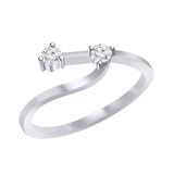 0.14 Carat (ctw) 14K White Gold Round Diamond Ladies Bridal Swirl Engagement Ring With Matching Band Set (BAND ONLY)