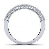 1.00 Carat (ctw) 14K White Gold Princess & Round Diamond Ladies Bridal Anniversary Wedding Band Stackable Ring 1 CT