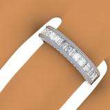 1.00 Carat (ctw) 14K White Gold Princess & Round Diamond Ladies Bridal Anniversary Wedding Band Stackable Ring 1 CT