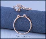 0.75 Carat (ctw) 10K Rose Gold Round Cut Diamond Ladies Swirl Bridal Engagement Ring With Matching Band Set 3/4 CT