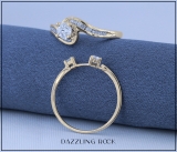 0.75 Carat (ctw) 10K Yellow Gold Round Cut Diamond Ladies Swirl Bridal Engagement Ring With Matching Band Set 3/4 CT
