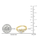 0.75 Carat (ctw) 10K Yellow Gold Round Cut Diamond Ladies Swirl Bridal Engagement Ring With Matching Band Set 3/4 CT