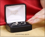 0.75 Carat (ctw) 10K White Gold Round Cut Diamond Ladies Swirl Bridal Engagement Ring With Matching Band Set 3/4 CT