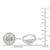0.75 Carat (ctw) 10K White Gold Round Cut Diamond Ladies Swirl Bridal Engagement Ring With Matching Band Set 3/4 CT