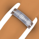 0.30 Carat (ctw) 14K White Gold Round Diamond Men's Milgrain Wedding Band Anniversary Ring 1/3 CT
