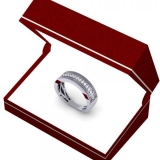 0.30 Carat (ctw) 14K White Gold Round Diamond Men's Milgrain Wedding Band Anniversary Ring 1/3 CT