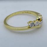 0.23 Carat (ctw) 14K Yellow Gold Real Round White Diamond Ladies Right Hand Journey Ring 1/4 CT