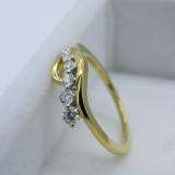 0.23 Carat (ctw) 14K Yellow Gold Real Round White Diamond Ladies Right Hand Journey Ring 1/4 CT