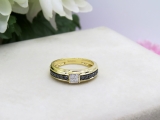 0.50 Carat (ctw) 10K Yellow Gold Round Black & White Diamond Men's Hip Hop Wedding Band Anniversary Ring 1/2 CT