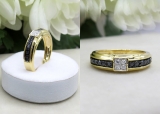 0.50 Carat (ctw) 10K Yellow Gold Round Black & White Diamond Men's Hip Hop Wedding Band Anniversary Ring 1/2 CT