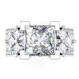 1.75 Carat (ctw) 14k White Gold Princess & Round Diamond Ladies Bridal Semi Mount Engagement Ring With Matching Band Set 1 3/4 CT (No Center Stone)