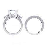 1.75 Carat (ctw) 14k White Gold Princess & Round Diamond Ladies Bridal Semi Mount Engagement Ring With Matching Band Set 1 3/4 CT (No Center Stone)