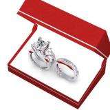1.75 Carat (ctw) 14k White Gold Princess & Round Diamond Ladies Bridal Semi Mount Engagement Ring With Matching Band Set 1 3/4 CT (No Center Stone)