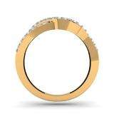 0.80 Carat (ctw) 10k Yellow Gold Round Champagne & White Diamond Ladies Swirl Right Hand Cocktail Band 3/4 CT