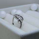 0.20 Carat (ctw) Sterling Silver Round & Baguette Cut Black & White Diamond Ladies Swirl Infinity Two Tone Wedding Ring 1/5 CT