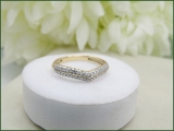 0.25 Carat (ctw) 10K Yellow Gold Round White Diamond Ladies Double Row Curved Anniversary Wedding Stackable Band 1/4 CT