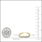 0.25 Carat (ctw) 10K Yellow Gold Round White Diamond Ladies Double Row Curved Anniversary Wedding Stackable Band 1/4 CT