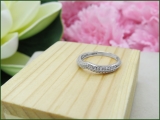 0.25 Carat (ctw) 10K White Gold Round White Diamond Ladies Double Row Curved Anniversary Wedding Stackable Band 1/4 CT