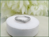0.25 Carat (ctw) 10K White Gold Round White Diamond Ladies Double Row Curved Anniversary Wedding Stackable Band 1/4 CT