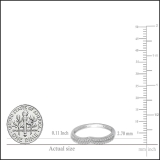 0.25 Carat (ctw) 10K White Gold Round White Diamond Ladies Double Row Curved Anniversary Wedding Stackable Band 1/4 CT