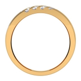0.15 Carat (ctw) 10K Yellow Gold Round White Diamond Men's Channel Set 3 Row Wedding Band Anniversary Ring