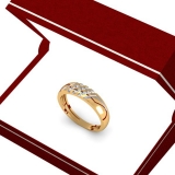 0.15 Carat (ctw) 10K Yellow Gold Round White Diamond Men's Channel Set 3 Row Wedding Band Anniversary Ring