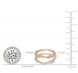 0.75 Carat (ctw) 10K Rose Gold Round Diamond Ladies Anniversary Wedding Band Enhancer Guard Double Ring 3/4 CT