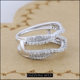 0.75 Carat (ctw) 10K White Gold Round Diamond Ladies Anniversary Wedding Band Enhancer Guard Double Ring 3/4 CT