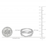 0.75 Carat (ctw) 10K White Gold Round Diamond Ladies Anniversary Wedding Band Enhancer Guard Double Ring 3/4 CT