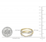 0.75 Carat (ctw) 10K Yellow Gold Round Diamond Ladies Anniversary Wedding Band Enhancer Guard Double Ring 3/4 CT