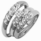 0.20 Carat (ctw) 10k Yellow Gold Round Diamond Ladies & Mens His Hers Bridal Engagement Ring Trio Set 1/5 CT