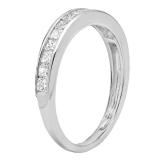 0.60 Carat (ctw) 14K White Gold Princess Diamond Ladies Anniversary Wedding Stackable Ring Band