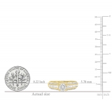 1.20 Carat (ctw) 10K Yellow Gold Round & Baguette Cut Diamond Ladies Vintage Style Solitaire With Accents Bridal Engagement Ring 1 1/4 CT