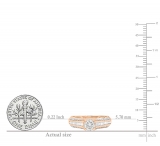 1.20 Carat (ctw) 14K Rose Gold Round & Baguette Cut Diamond Ladies Vintage Style Solitaire With Accents Bridal Engagement Ring 1 1/4 CT