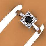0.30 Carat (ctw) 10K White Gold Princess Cut Black Diamond Ladies Solitaire Bridal Promise Engagement Ring 1/3 CT