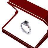 0.30 Carat (ctw) 10K White Gold Princess Cut Black Diamond Ladies Solitaire Bridal Promise Engagement Ring 1/3 CT
