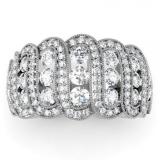 1.75 Carat (ctw) 14K White Gold Round Diamond Ladies Designer Cocktail Right Hand Ring 1 3/4 CT