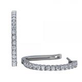 0.45 Carat (ctw) 14k White Gold Round Cut Diamond Ladies Hoop Earrings 1/2 CT