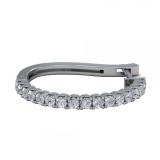 0.45 Carat (ctw) 14k White Gold Round Cut Diamond Ladies Hoop Earrings 1/2 CT