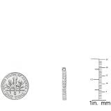 0.45 Carat (ctw) 14k White Gold Round Cut Diamond Ladies Hoop Earrings 1/2 CT